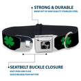 Load image into Gallery viewer, Dog Bone Seatbelt Buckle Collar - St. Pat's Black/Green
