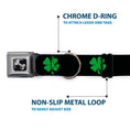 Load image into Gallery viewer, Dog Bone Seatbelt Buckle Collar - St. Pat's Black/Green
