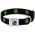 Load image into Gallery viewer, Dog Bone Seatbelt Buckle Collar - St. Pat's Black/Green
