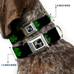 Dog Bone Seatbelt Buckle Collar - St. Pat's Black/Clovers