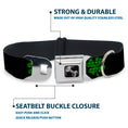 Load image into Gallery viewer, Dog Bone Seatbelt Buckle Collar - St. Pat's Black/Clovers
