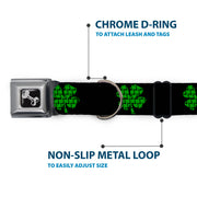 Dog Bone Seatbelt Buckle Collar - St. Pat's Black/Clovers