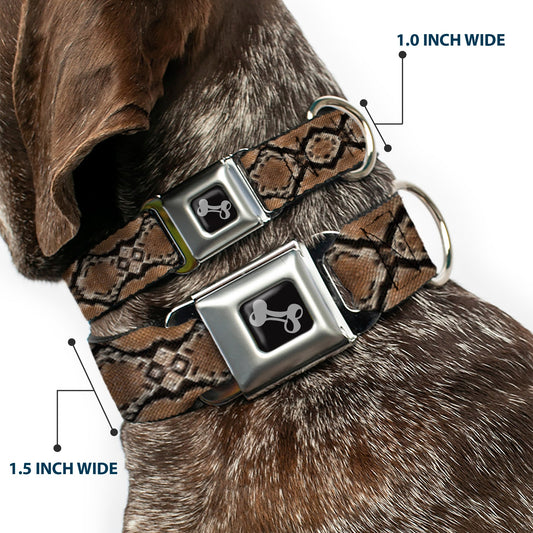 Dog Bone Seatbelt Buckle Collar - Snake Skin 1