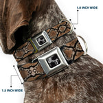 Dog Bone Seatbelt Buckle Collar - Snake Skin 1