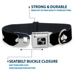 Dog Bone Seatbelt Buckle Collar - Spade Black/White