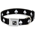 Load image into Gallery viewer, Dog Bone Seatbelt Buckle Collar - Spade Black/White
