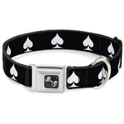 Dog Bone Seatbelt Buckle Collar - Spade Black/White