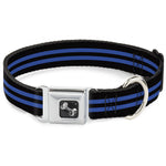 Dog Bone Seatbelt Buckle Collar - Stripe Black/Blue
