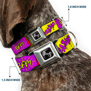 Dog Bone Seatbelt Buckle Collar - Sound Effect Blocks Multi Color
