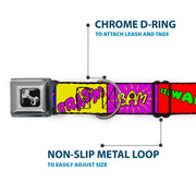 Dog Bone Seatbelt Buckle Collar - Sound Effect Blocks Multi Color