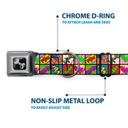 Dog Bone Seatbelt Buckle Collar - Sound Effect Checkers Multi Color