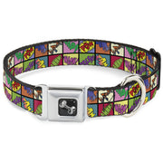 Dog Bone Seatbelt Buckle Collar - Sound Effect Checkers Multi Color