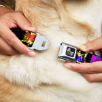 Dog Bone Seatbelt Buckle Collar - Sound Effects Black/Multi Color