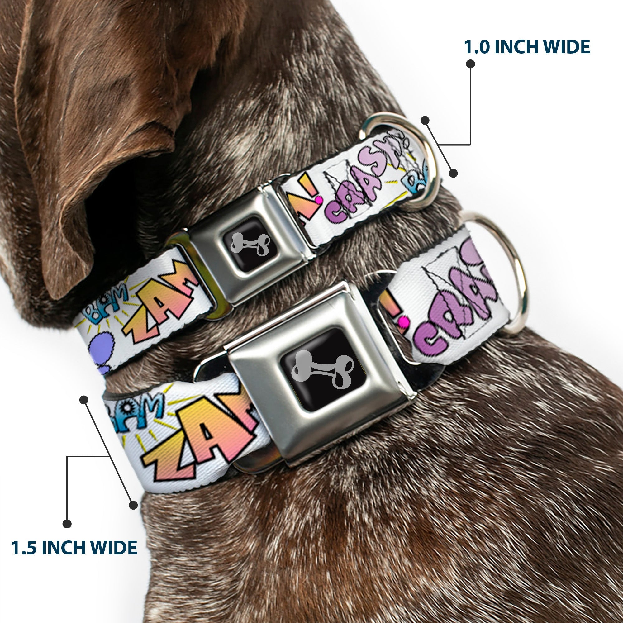 Dog Bone Seatbelt Buckle Collar - Sound Effects White/Pastel