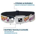 Load image into Gallery viewer, Dog Bone Seatbelt Buckle Collar - Sound Effects White/Pastel
