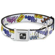 Dog Bone Seatbelt Buckle Collar - Sound Effects White/Pastel