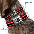 Load image into Gallery viewer, Dog Bone Seatbelt Buckle Collar - Stripes Red/Black/White
