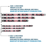 Dog Bone Seatbelt Buckle Collar - Sugar Skulls Gray/Pink
