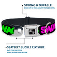 Load image into Gallery viewer, Dog Bone Seatbelt Buckle Collar - SWAGG Black/Hot Pink/Turquoise/Purple/Neon Green

