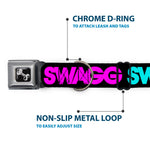 Dog Bone Seatbelt Buckle Collar - SWAGG Black/Hot Pink/Turquoise/Purple/Neon Green