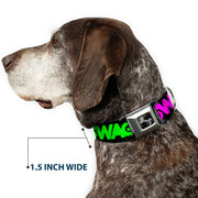 Dog Bone Seatbelt Buckle Collar - SWAGG Black/Hot Pink/Turquoise/Purple/Neon Green