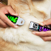 Dog Bone Seatbelt Buckle Collar - SWAGG Black/Hot Pink/Turquoise/Purple/Neon Green
