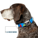 Dog Bone Seatbelt Buckle Collar - Sailboats Blue