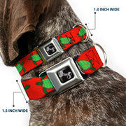 Dog Bone Seatbelt Buckle Collar - Sea Turtles Red/Green