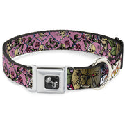 Dog Bone Seatbelt Buckle Collar - Trust No One Pink
