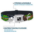 Load image into Gallery viewer, Dog Bone Seatbelt Buckle Collar - Truth and Justice Green
