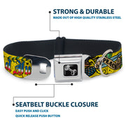 Dog Bone Seatbelt Buckle Collar - Truth and Justice Yellow