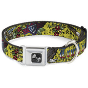 Dog Bone Seatbelt Buckle Collar - Truth and Justice Yellow