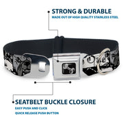 Dog Bone Seatbelt Buckle Collar - Trust No One Black/White