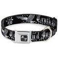 Load image into Gallery viewer, Dog Bone Seatbelt Buckle Collar - Truth and Justice Black/White
