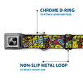 Load image into Gallery viewer, Dog Bone Seatbelt Buckle Collar - Truth and Justice CLOSE-UP Yellow
