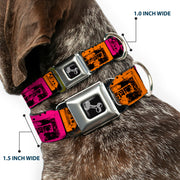 Dog Bone Seatbelt Buckle Collar - Tapes Multi Neon