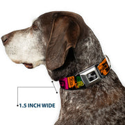 Dog Bone Seatbelt Buckle Collar - Tapes Multi Neon