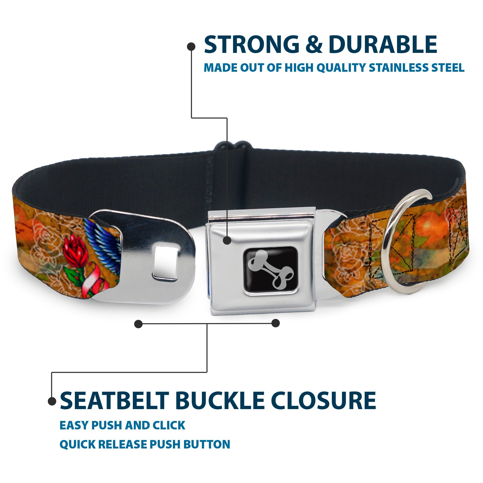 Dog Bone Seatbelt Buckle Collar - TJ-Blonde