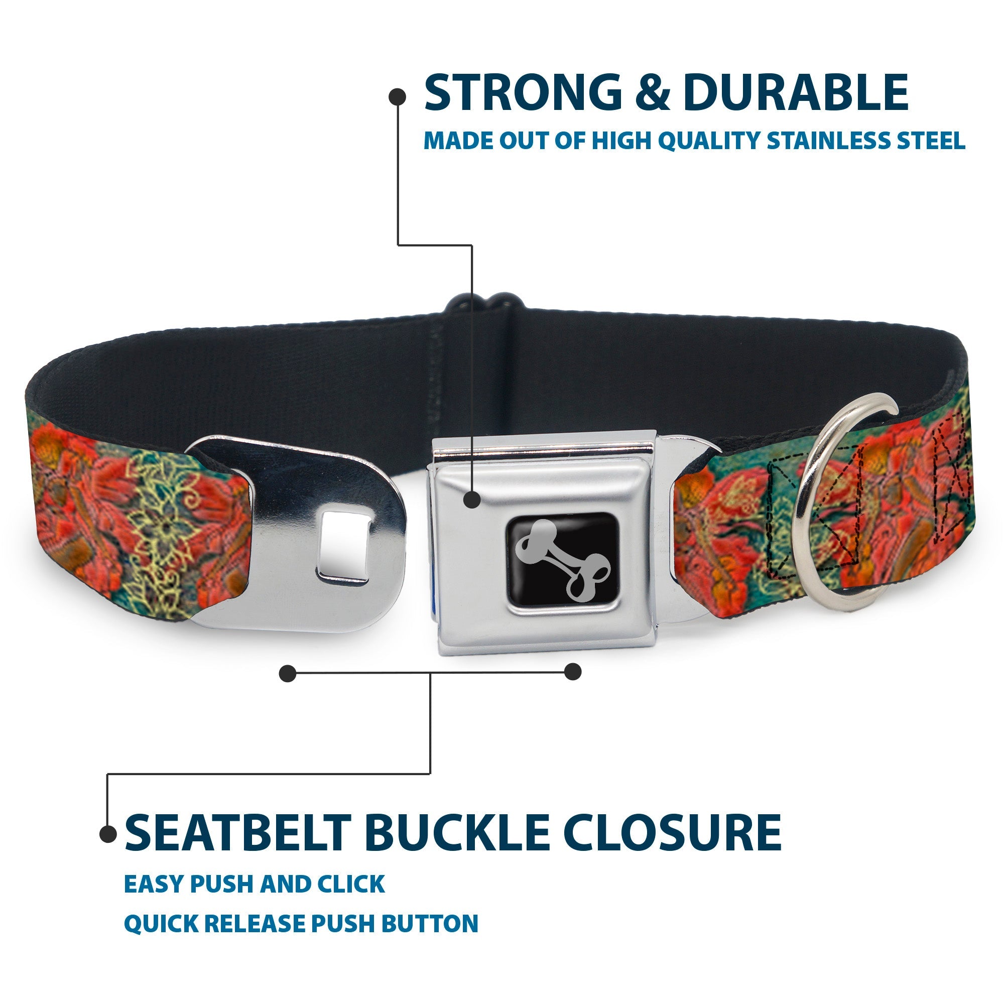 Dog Bone Seatbelt Buckle Collar - TJ-Andrea Red Fairy 3