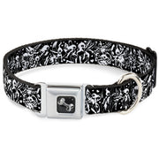 Dog Bone Seatbelt Buckle Collar - TJ-Fairies Black/White