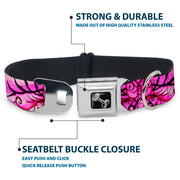 Dog Bone Seatbelt Buckle Collar - TJ-Fairy Pink Swirl