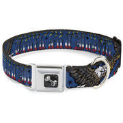 Dog Bone Seatbelt Buckle Collar - Truth and Justice Blue