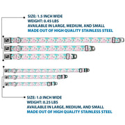 Dog Bone Seatbelt Buckle Collar - Bird Tapestry White/Gray/Turquoise/Pink