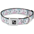 Load image into Gallery viewer, Dog Bone Seatbelt Buckle Collar - Bird Tapestry White/Gray/Turquoise/Pink
