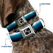 Dog Bone Seatbelt Buckle Collar - Transitioning Dots White/Blue/Black