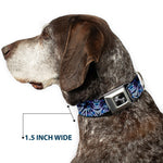 Dog Bone Seatbelt Buckle Collar - Tie Dye Purple/Blue