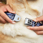 Dog Bone Seatbelt Buckle Collar - Tie Dye Purple/Blue
