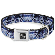 Dog Bone Seatbelt Buckle Collar - Tie Dye Purple/Blue