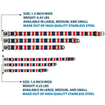 Dog Bone Seatbelt Buckle Collar - Tartan Plaid Khaki/Blues/Red