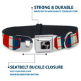 Load image into Gallery viewer, Dog Bone Seatbelt Buckle Collar - Tartan Plaid Khaki/Blues/Red

